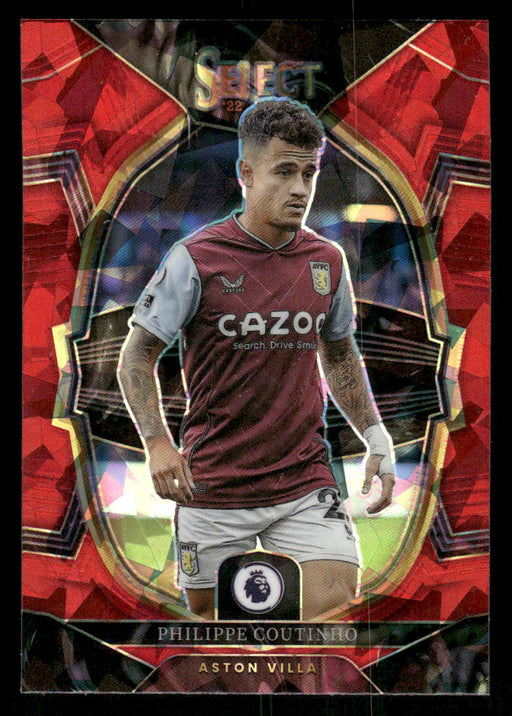 Philippe Coutinho 2022-23 Panini Select Premier League Red Ice Front of Card