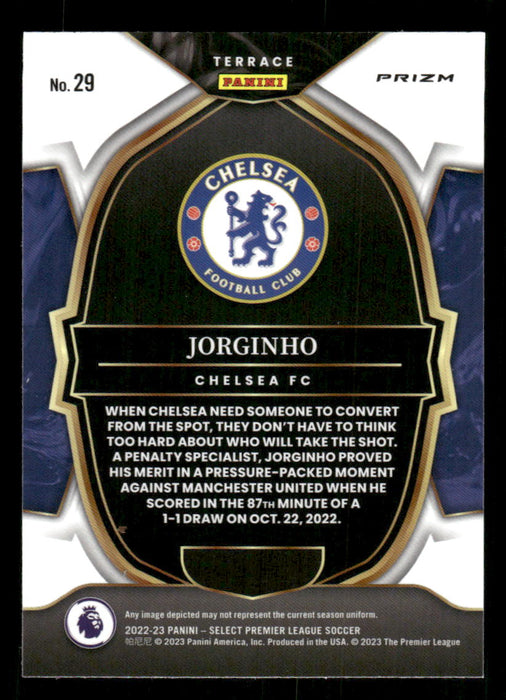 Jorginho 2022-23 Panini Select Premier League Red Ice Back of Card