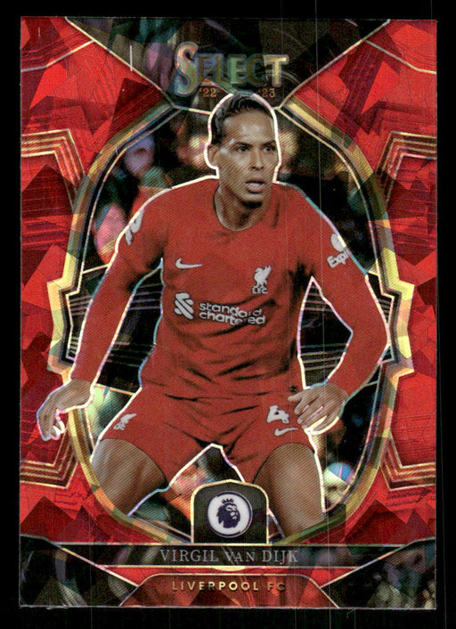 Virgil van Dijk 2022-23 Panini Select Premier League Red Ice Front of Card