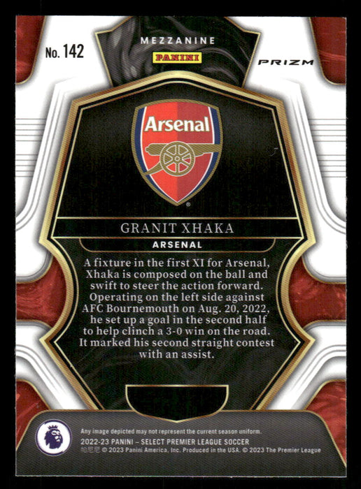 Granit Xhaka 2022-23 Panini Select Premier League Red Ice Back of Card