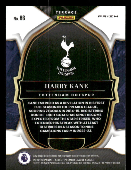 Harry Kane 2022-23 Panini Select Premier League Silver Back of Card