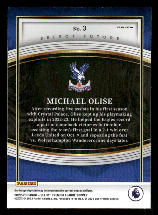 Michael Olise 2022-23 Panini Select Premier League Silver Select Future Back of Card