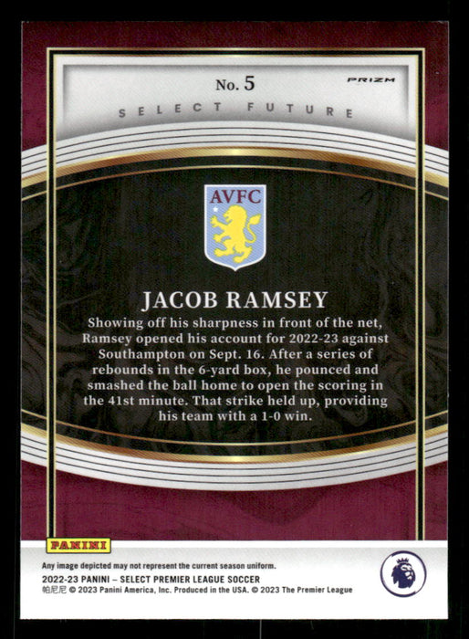 Jacob Ramsey 2022-23 Panini Select Premier League Silver Select Future Back of Card