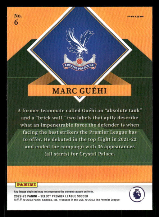 Marc Guehi 2022-23 Panini Select Premier League Silver Select Stars Back of Card