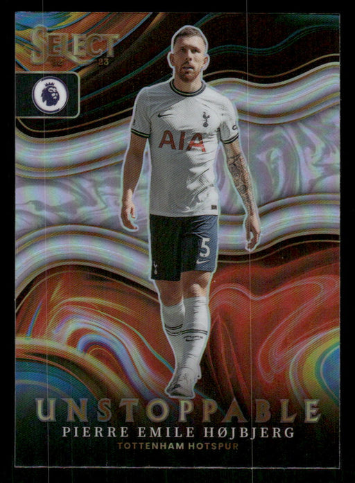 Pierre Emile Hojbjerg 2022-23 Panini Select Premier League Silver Unstoppable Front of Card