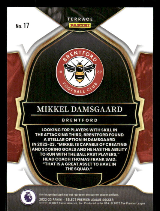 Mikkel Damsgaard 2022-23 Panini Select Premier League Base Back of Card