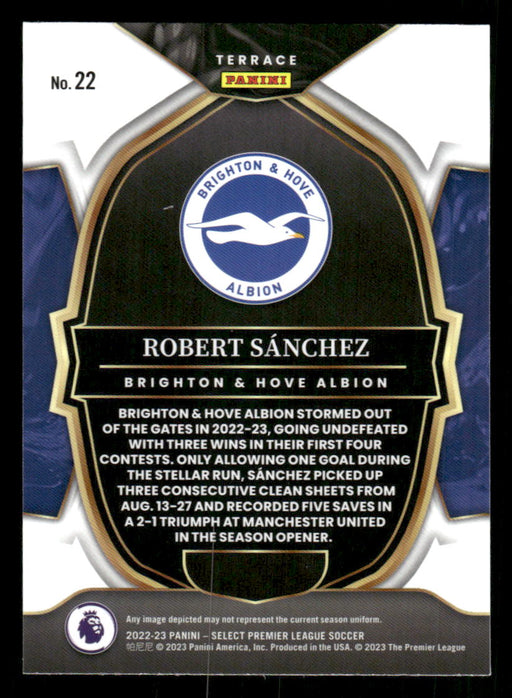 Robert Sanchez 2022-23 Panini Select Premier League Base Back of Card