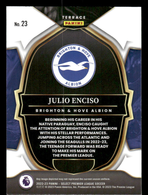 Julio Enciso 2022-23 Panini Select Premier League Base Back of Card