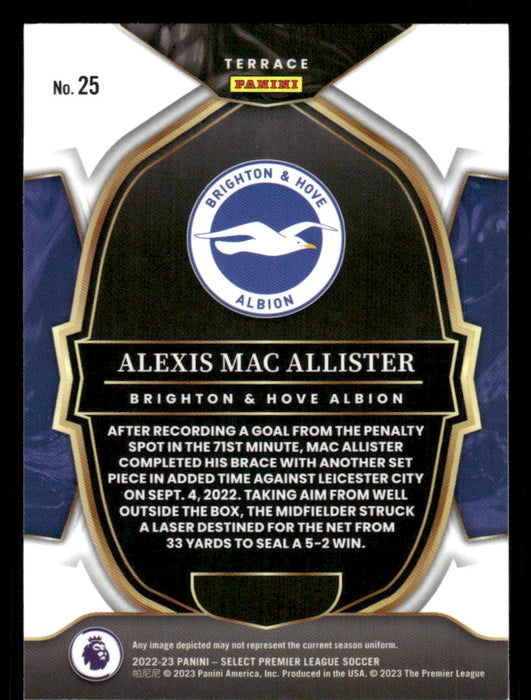 Alexis Mac Allister 2022-23 Panini Select Premier League Base Back of Card