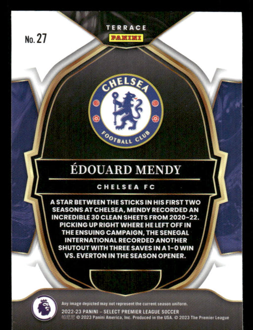 Edouard Mendy 2022-23 Panini Select Premier League Base Back of Card