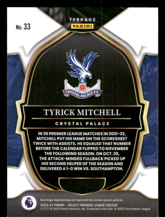 Tyrick Mitchell 2022-23 Panini Select Premier League Base Back of Card