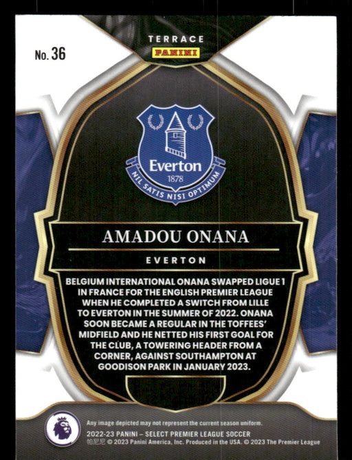 Amadou Onana 2022-23 Panini Select Premier League Base Back of Card