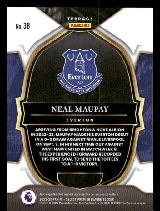 Neal Maupay 2022-23 Panini Select Premier League Base Back of Card