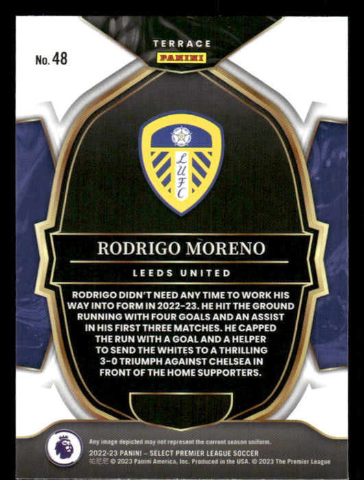 Rodrigo Moreno 2022-23 Panini Select Premier League Base Back of Card