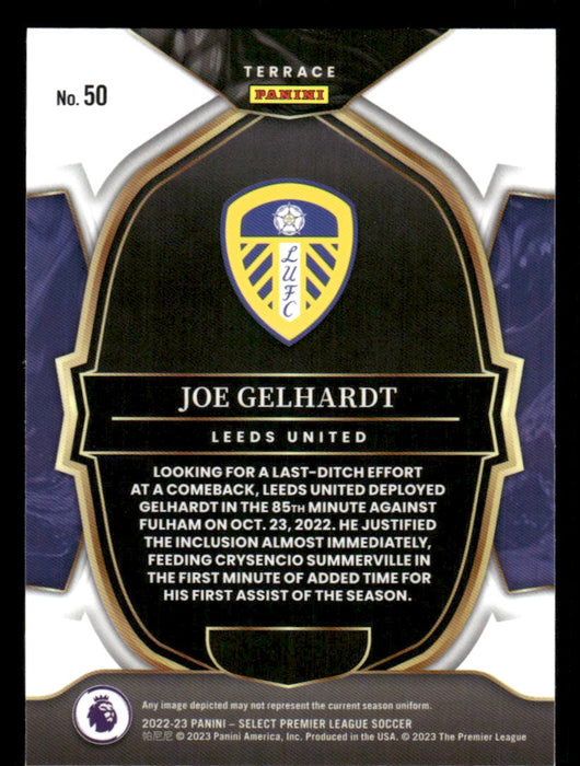 Joe Gelhardt 2022-23 Panini Select Premier League Base Back of Card