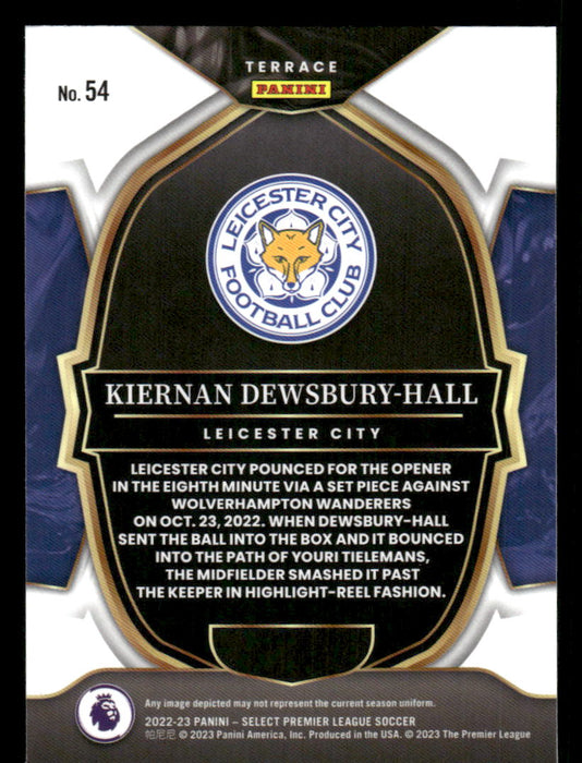 Kiernan Dewsbury-Hall 2022-23 Panini Select Premier League Base Back of Card