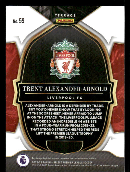 Trent Alexander-Arnold 2022-23 Panini Select Premier League Base Back of Card