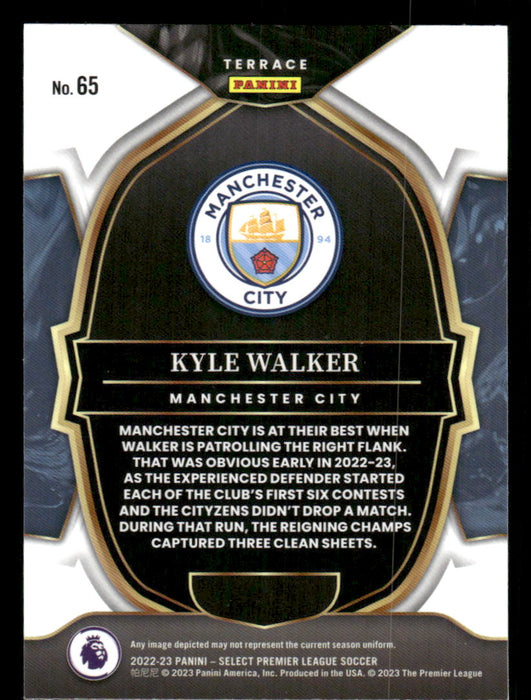 Kyle Walker 2022-23 Panini Select Premier League Base Back of Card