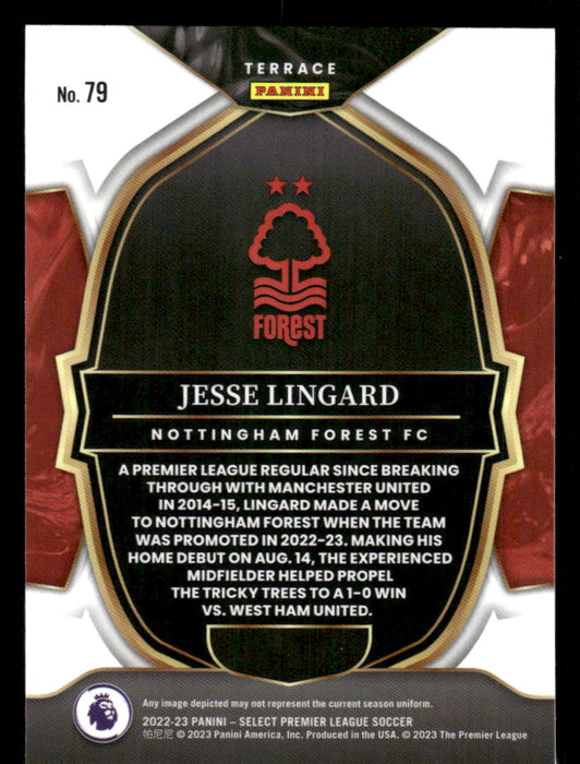 Jesse Lingard 2022-23 Panini Select Premier League Base Back of Card