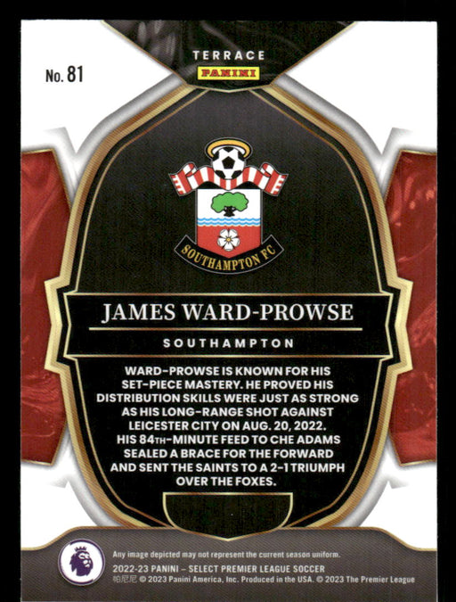 James Ward-Prowse 2022-23 Panini Select Premier League Base Back of Card