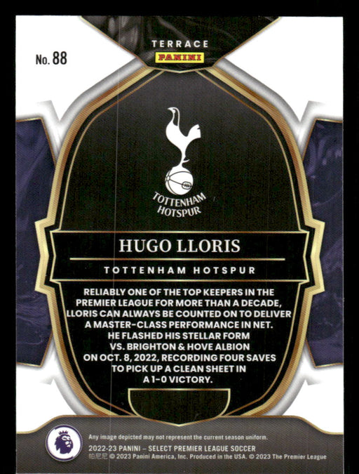 Hugo Lloris 2022-23 Panini Select Premier League Base Back of Card