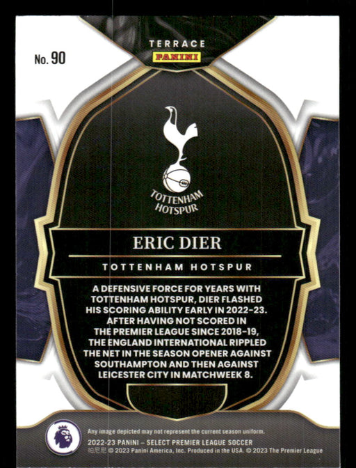 Eric Dier 2022-23 Panini Select Premier League Base Back of Card