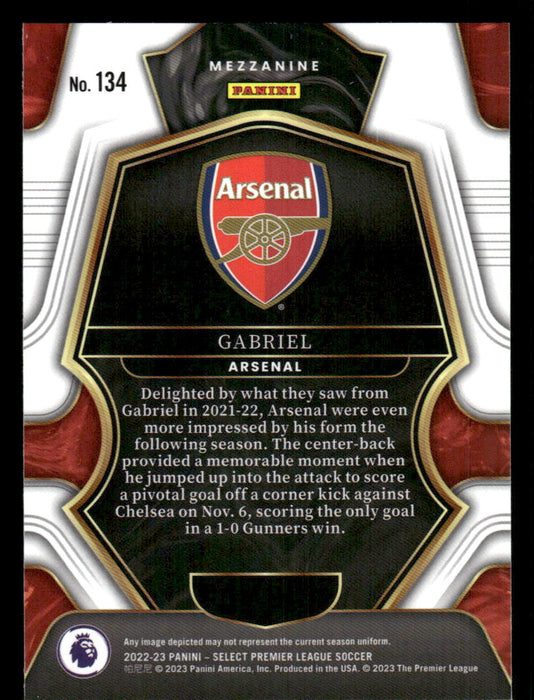 Gabriel 2022-23 Panini Select Premier League Base Back of Card