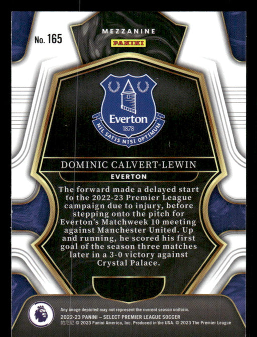 Dominic Calvert-Lewin 2022-23 Panini Select Premier League Base Back of Card