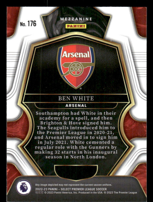 Ben White 2022-23 Panini Select Premier League Base Back of Card