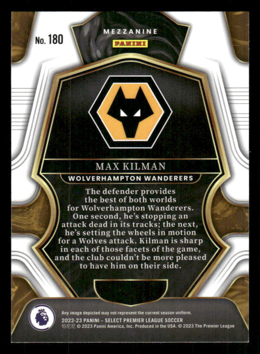 Max Kilman 2022-23 Panini Select Premier League Base Back of Card