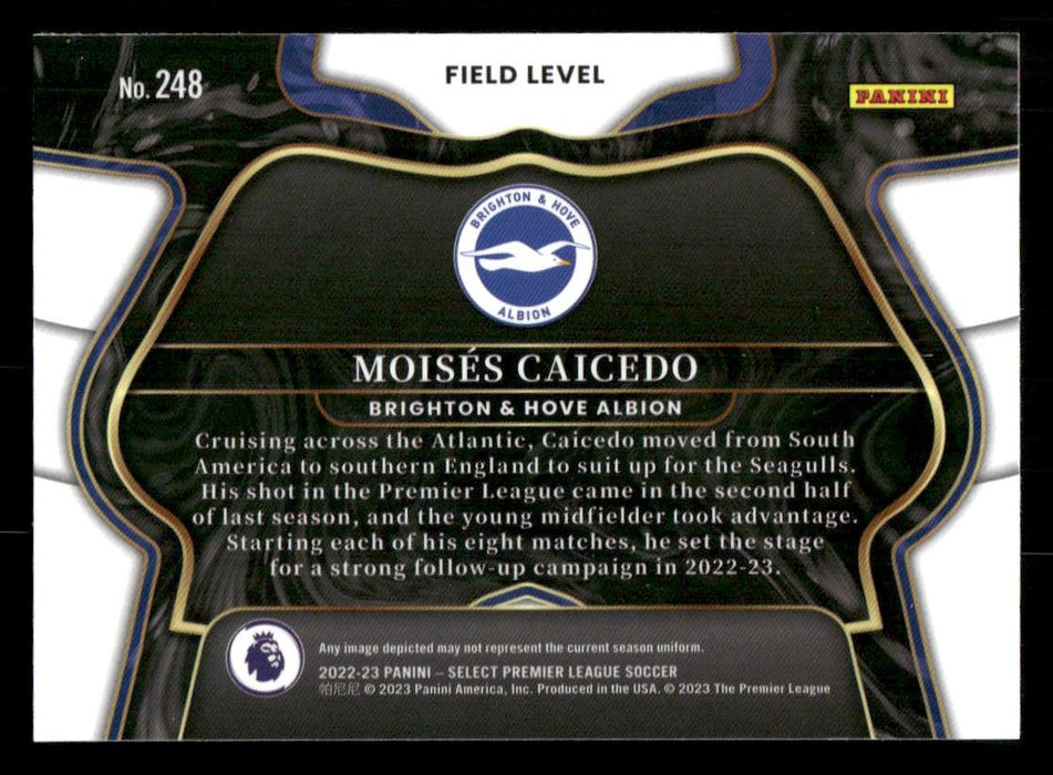 Moises Caicedo 2022-23 Panini Select Premier League Base Back of Card