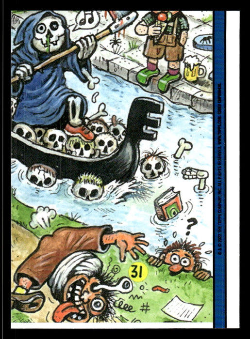 Whittled WOODY 2022 Topps Garbage Pail Kids Bookworms Base Back of Card