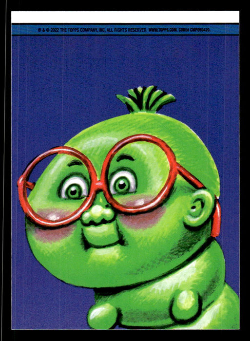 Pierced PERCY 2022 Topps Garbage Pail Kids Bookworms Base Back of Card