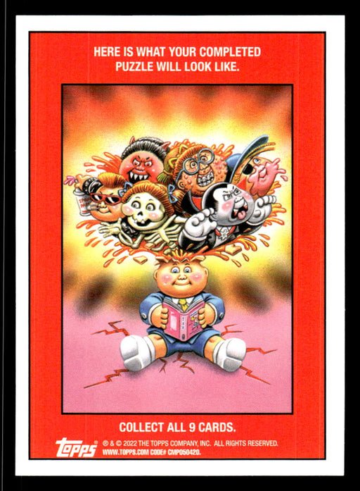 ADAM Apple 2022 Topps Garbage Pail Kids Bookworms Base Back of Card