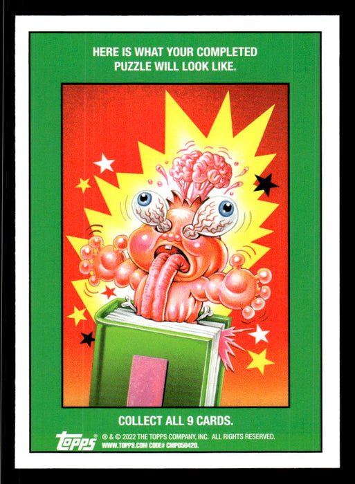 Curious CARTER 2022 Topps Garbage Pail Kids Bookworms Base Back of Card