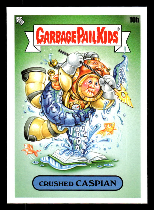 Crushed CASPIAN 2022 Topps Garbage Pail Kids Bookworms Base Back of Card