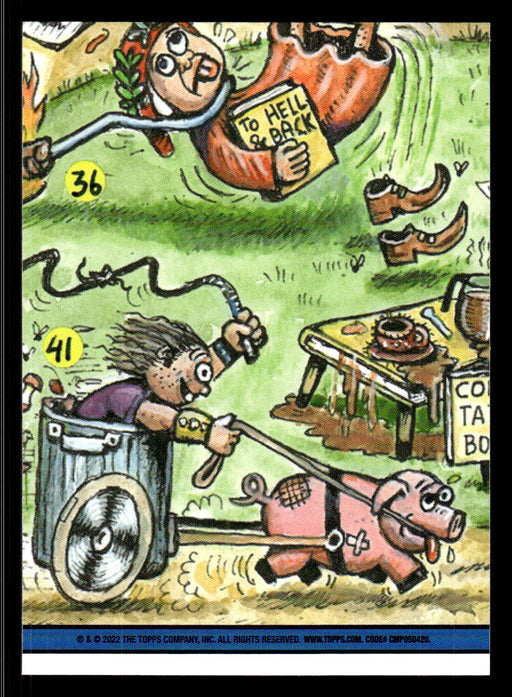 Jagged JULIUS 2022 Topps Garbage Pail Kids Bookworms Base Back of Card