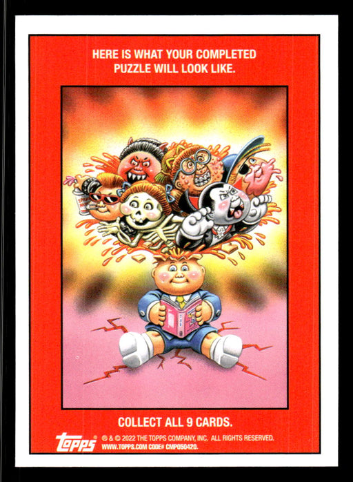 Jammed-Up JOHNNY 2022 Topps Garbage Pail Kids Bookworms Base Back of Card