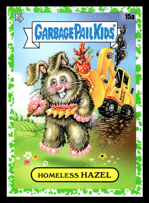 Homeless HAZEL 2022 Topps Garbage Pail Kids Bookworms Booger Green Front of Card