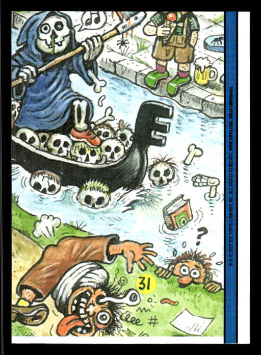 Whittled WOODY 2022 Topps Garbage Pail Kids Bookworms Booger Green Back of Card