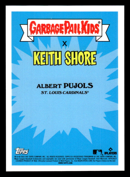 Al-Bot PUJOLS 2022 Topps MLB x GPK Series 1 Keith Shore Base Back of Card