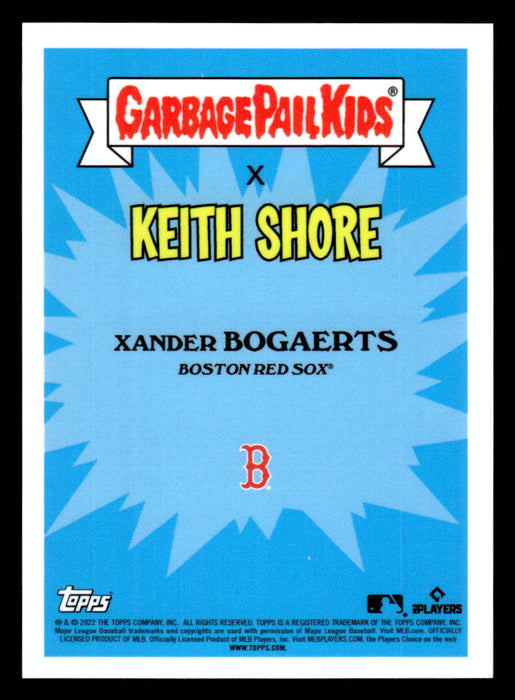 Brainy BOGAERTS 2022 Topps MLB x GPK Series 1 Keith Shore Base Back of Card