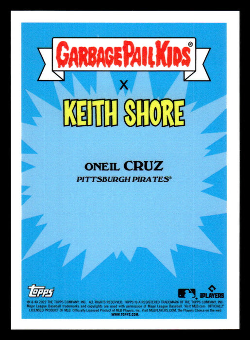 Clockin CRUZ 2022 Topps MLB x GPK Series 1 Keith Shore Base Back of Card