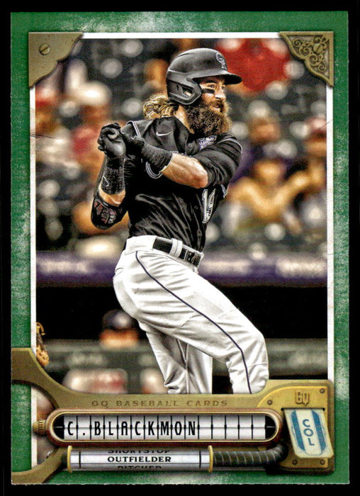 Charlie Blackmon 2022 Topps Gypsy Queen Green Front of Card