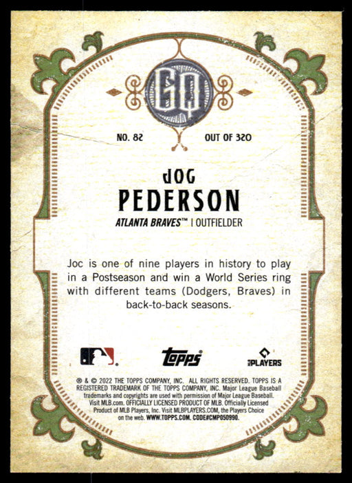 Joc Pederson 2022 Topps Gypsy Queen Green Back of Card