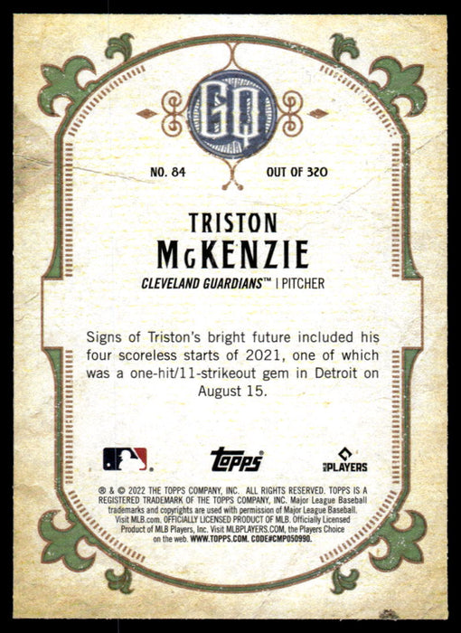 Triston McKenzie 2022 Topps Gypsy Queen Green Back of Card