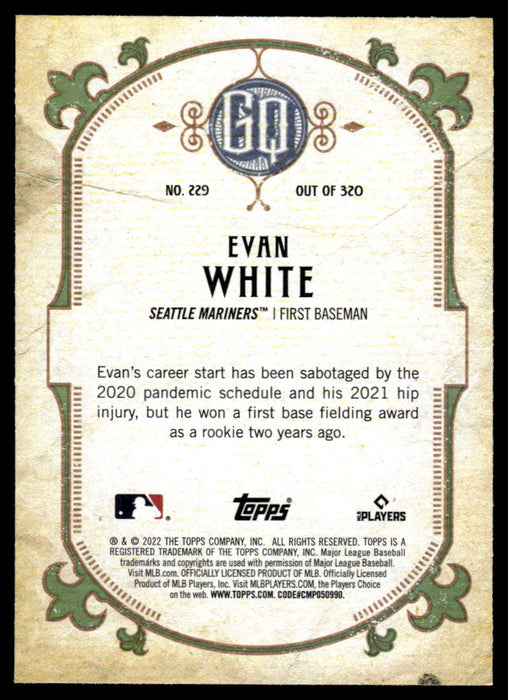 Evan White 2022 Topps Gypsy Queen Green Back of Card