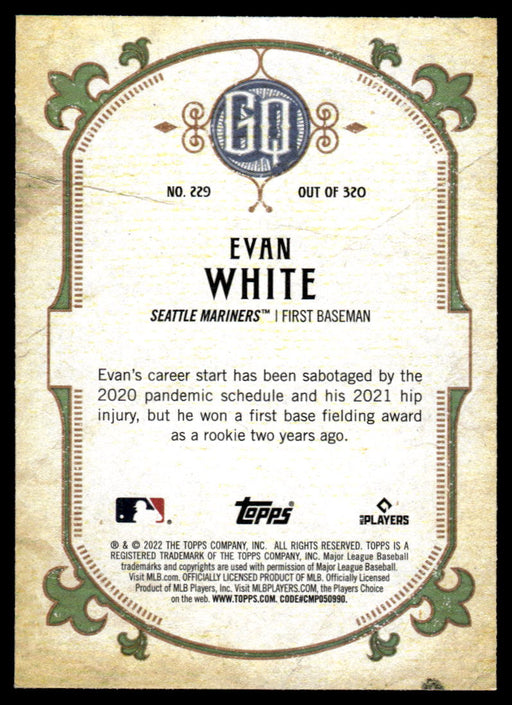 Evan White 2022 Topps Gypsy Queen Green Back of Card