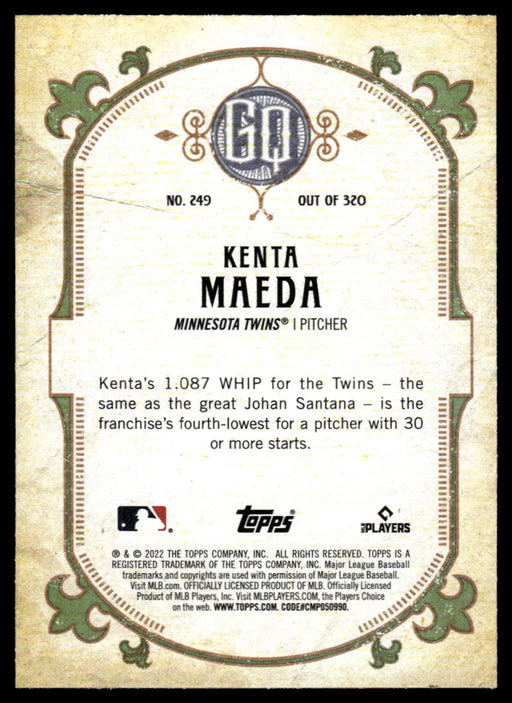 Kenta Maeda 2022 Topps Gypsy Queen Green Back of Card