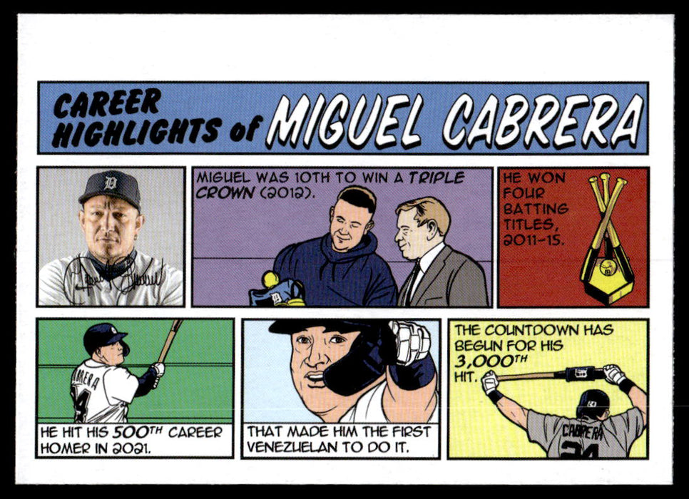 Miguel Cabrera 2022 Topps Heritage 1973 Comics Front of Card
